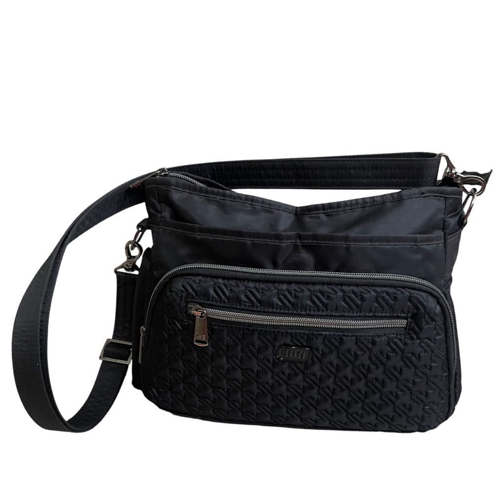 Lug Shimmy SE Crossbody Bag Midnight Black Quilted zipper travel purse pockets